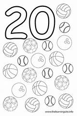 Coloring Number 20 Twenty Pages Balls Numbers Al Outline Números Template Clipart Colouring 19 Color Sheets Preschool Flashcards Teaching Aids sketch template