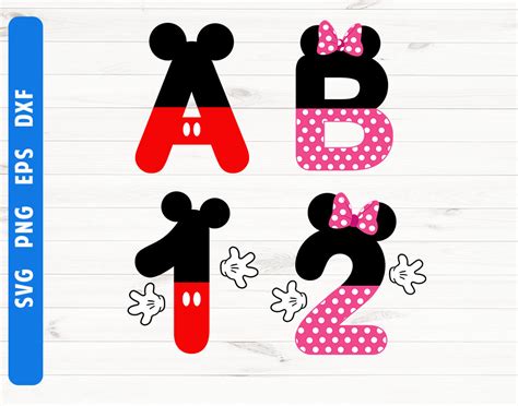 mickey mouse alphabet svg cutting files mickey mouse letters