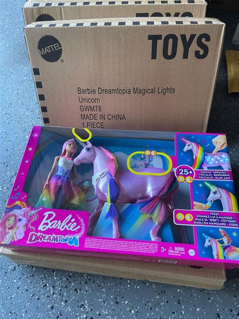 barbie dreamtopia magical lights unicorn  rainbow mane lights