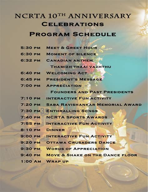 ncrta  anniversary celebration dinnerdance programs list