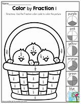 Fractions Fraction Color Learning April Math Fun Practice Number Easter Prep Grade Themoffattgirls Worksheets Filled sketch template