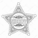 Sheriff Badge Coloring Star Stock Depositphotos Template Pages sketch template