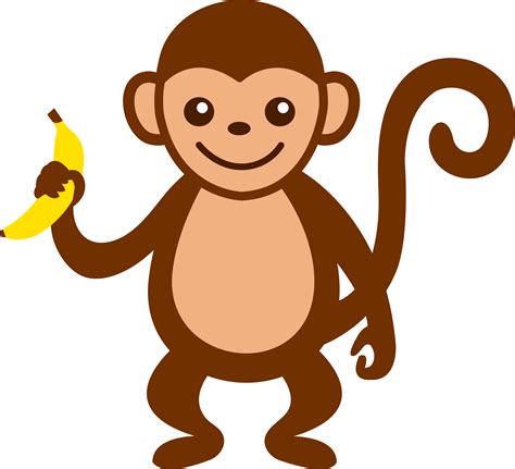 cute monkey  banana  clip art