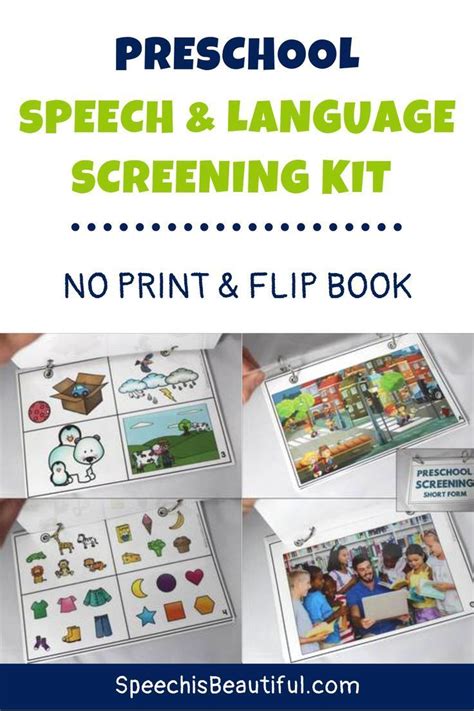 bundle preschool speech language screening kit   print flip