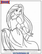 Rapunzel Coloring Tangled Cartoon Pages Hmcoloringpages Printables sketch template