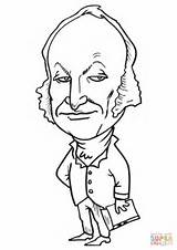 Adams John Quincy Coloring Caricature Bush George Drawing Pages Printable Getcolorings Color sketch template