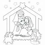 Coloring Nativity Pages Manger Christmas Scene Printable Away Lds Preschool Simple Getcolorings Color Colorings Getdrawings sketch template