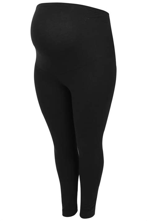 bump it up maternity black cotton essential leggings with