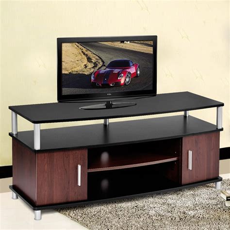 tv stand entertainment media center console storage wood
