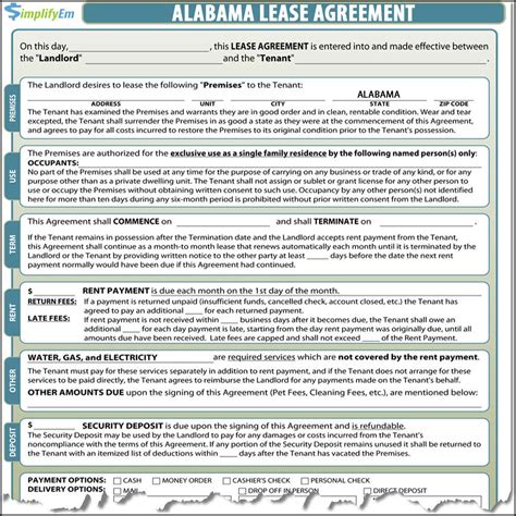 alabama lease agreement