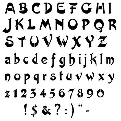 alphabet stencil template  printable printable templates