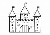 Schloss Malvorlage Abbildung Große Herunterladen Medieval Castillo Kasteel Kleurplaat sketch template
