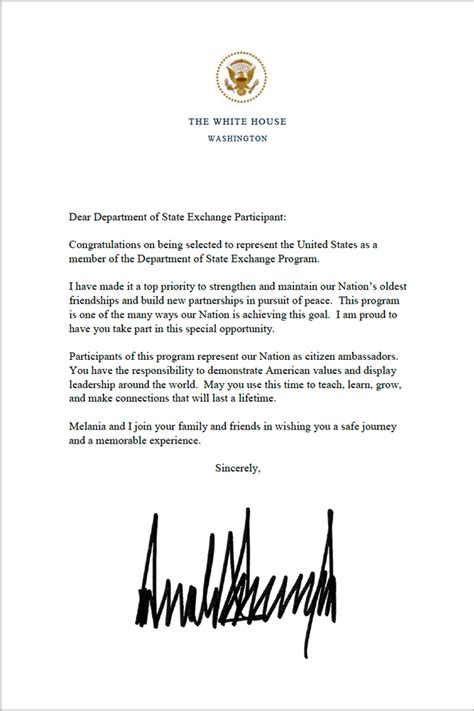 letter   president   united states