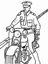 Police Coloring Motorcycle Officer Pages Law Enforcement Clipart Drawings Riding Color Printable Print Clip sketch template
