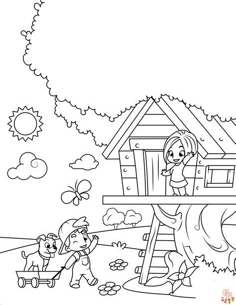 creative  tree house coloring pages  kids gbcoloring