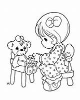 Moments Precious Coloring Pages Bear Girl Teddy Doll Angel Clipart Playing Getdrawings Christmas Getcolorings Kids Gemt Fra Play sketch template