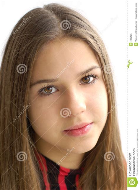 close up of beautiful girl on white background stock image