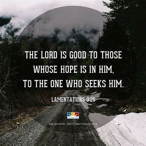 the lord is good to those whose hope is is in him to the