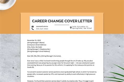 cover letter  job transition