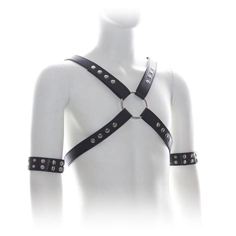 Sex Fetish Bondage Set Faux Leather Harness Men Bondage Restraints Male