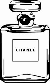 Chanel Svg Perfume Logo Printable Template Coco Silhouette Coloring Cricut Stencil  Bottle Printables Pages Parfum Bag Jar N5 Stencils sketch template
