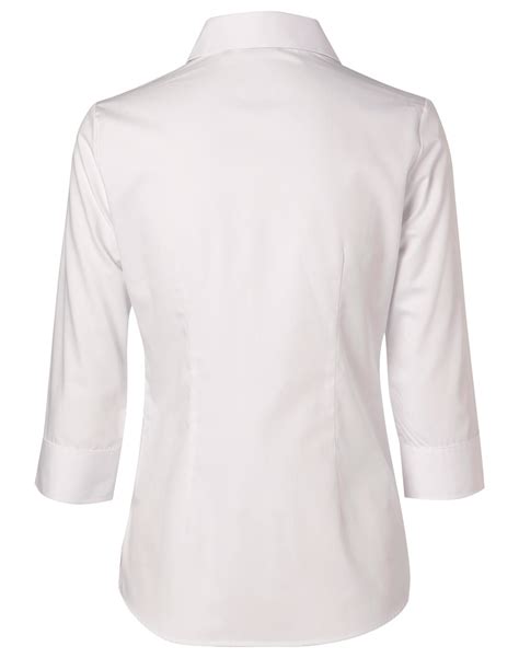 M8020q Womens Cotton Poly Stretch 3 4 Sleeve Shirt