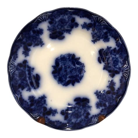 english traditional flow blue plate   flow blue china blue