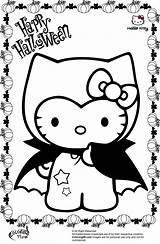 Halloween Coloring Pages Kitty Hello Vampire Printable Print Fun Spooky sketch template