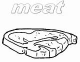 Coloring Pages Meat Color Getcolorings Food Print sketch template