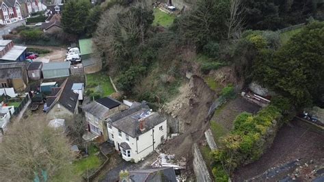 landslide  ventnor  damage  home youtube