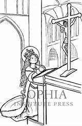 Coloring St Jadwiga Hedwig Preview sketch template