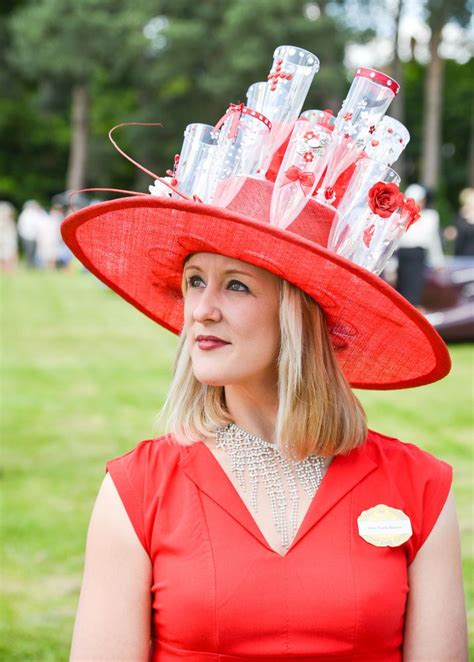 royal ascot wild hat  slipped   fashion police champagne  crazy hat day