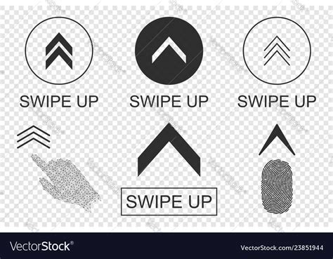 swipe  buttons set application  social vector image