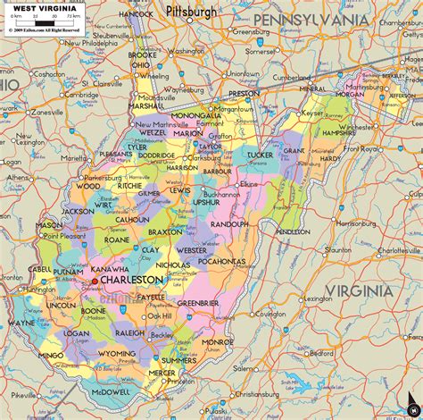 West Virginia Map Travelsfinders