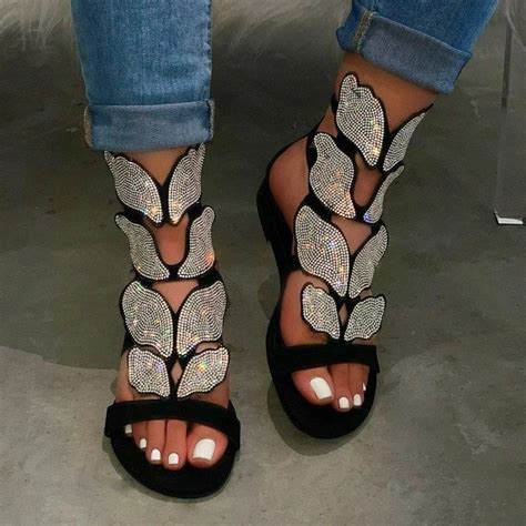 2020 new rhinestone women sandals spring summer soft slip non