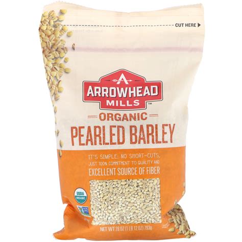 arrowhead mills organic pearled barley  lb   iherb