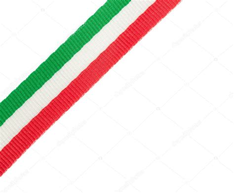 tricolor ribbon   italian flag    corner stock photo