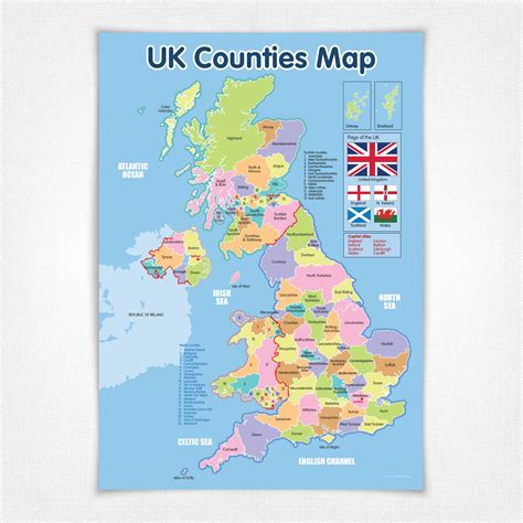 buy  laminated uk counties wall chart   desertcartoman