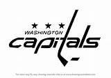 Capitals Washington Logo Draw Drawing Nhl Step sketch template