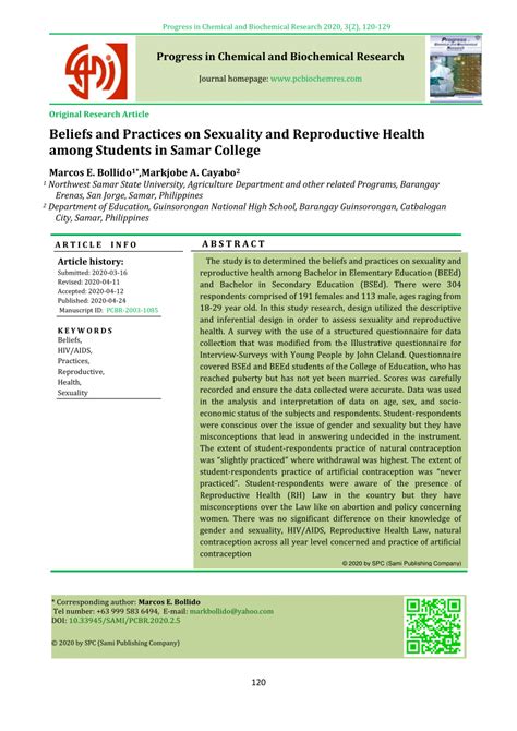 pdf beliefs and practices on sexuality and reproductive