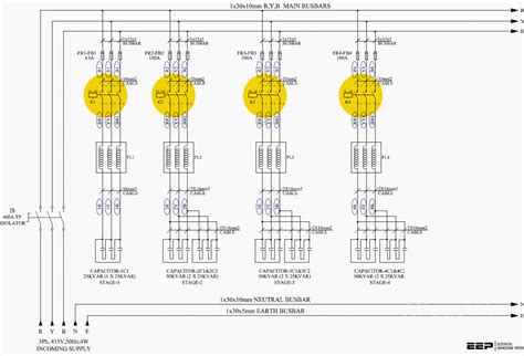 capacitor bank panel power factor correction calculation  schematics eep