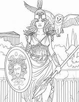 Greek Athena Selinafenech Grecia Godess Zeus sketch template