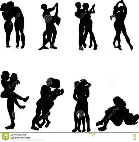 Man And Woman Love And Dance Icons Stock Vector Illustration Of
