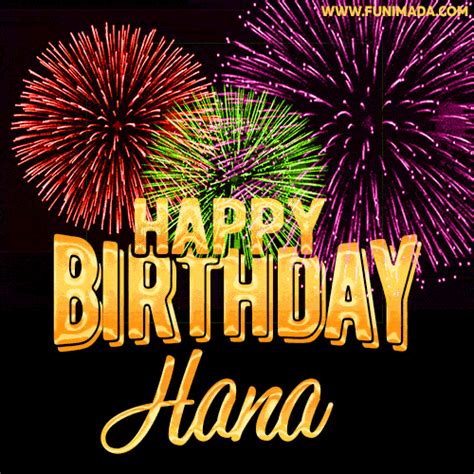 wishing   happy birthday hana  fireworks gif animated greeting card
