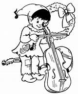 Cello Coloring Pages Printable Christmas sketch template