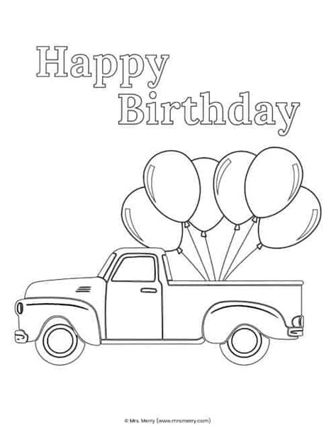 happy birthday coloring pages  kids  merry