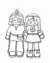 Native American Coloring Pages Printable Girl Boy Kids sketch template