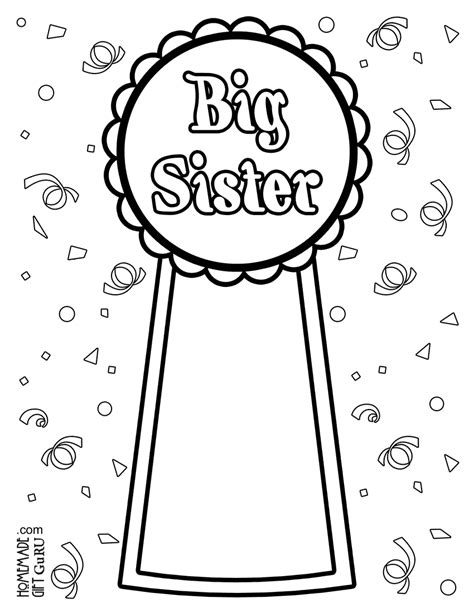 big sister coloring page