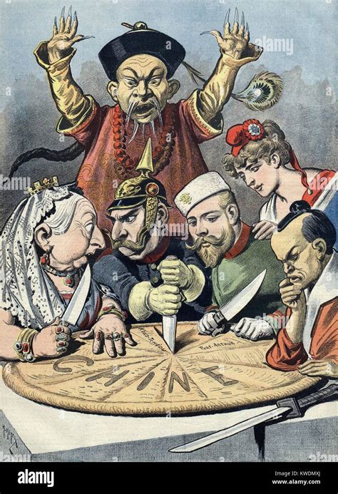 Französische Politische Karikatur 1898 Zeigt Die Europäer Bis Carving