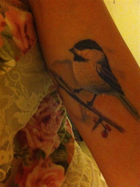 pin  alesha barnes  bird tattoo chickadee tattoo real tattoo birds tattoo